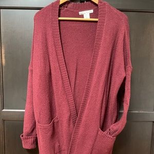 Super soft wine color cardigan size small
